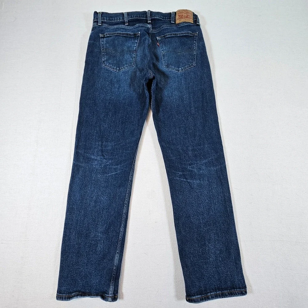 Levi's 505 Regular Fit Jeans Mens 38x32 Dark Wash Blue Straight Leg Denim